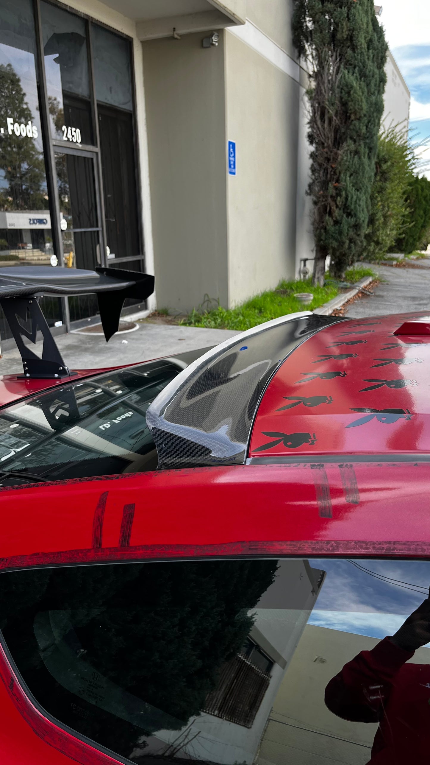 2012-2015 Civic Coupe Carbon Fiber Rear Window Visor
