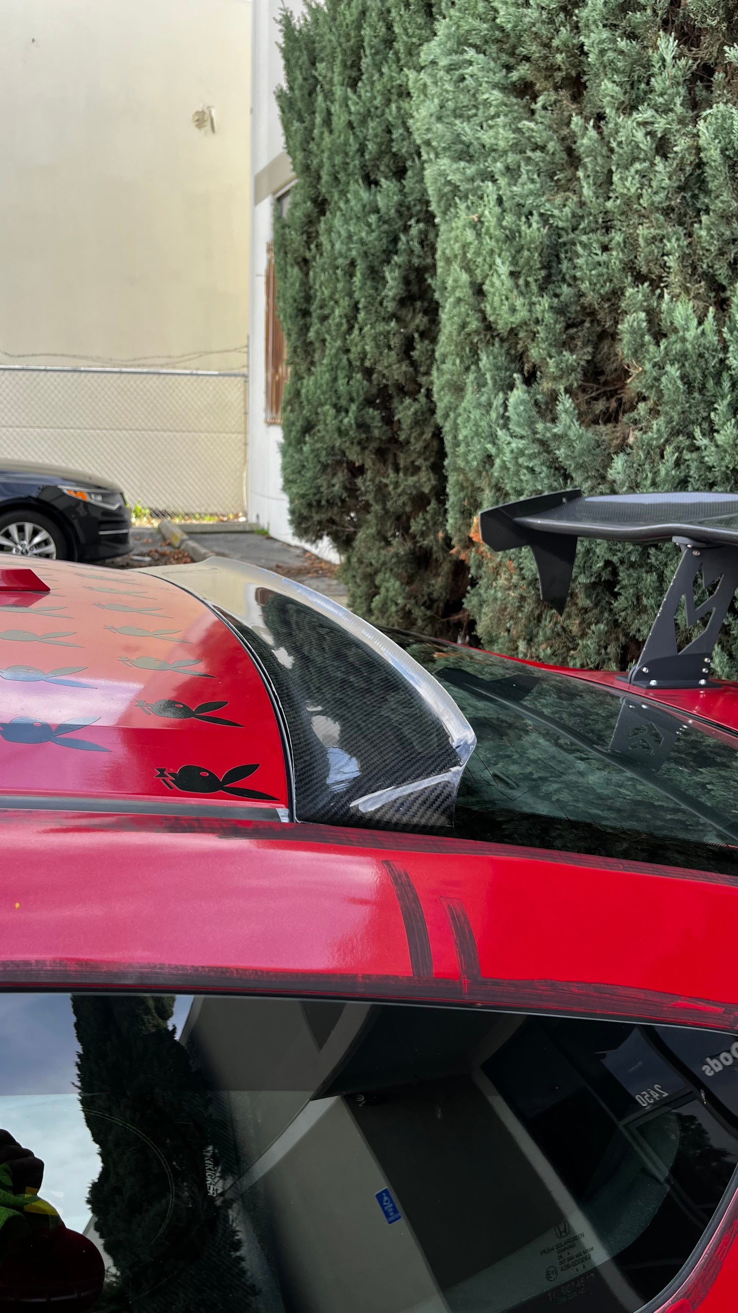 2012-2015 Civic Coupe Carbon Fiber Rear Window Visor